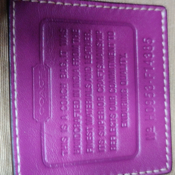 Coach Bleecker Signature Tote Tan & Purple - Picture 7 of 11